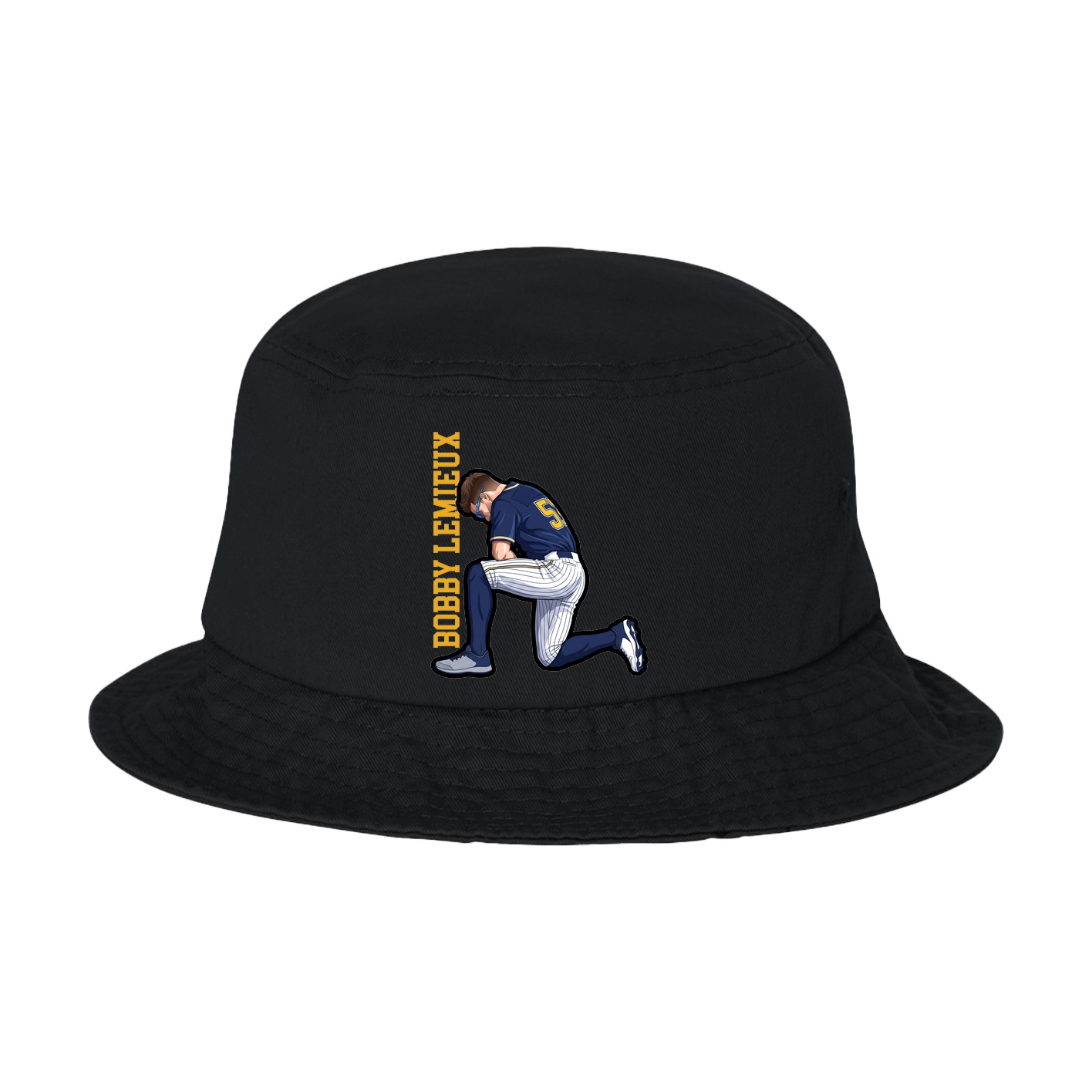 Bucket Cap — Name Vertical in Black