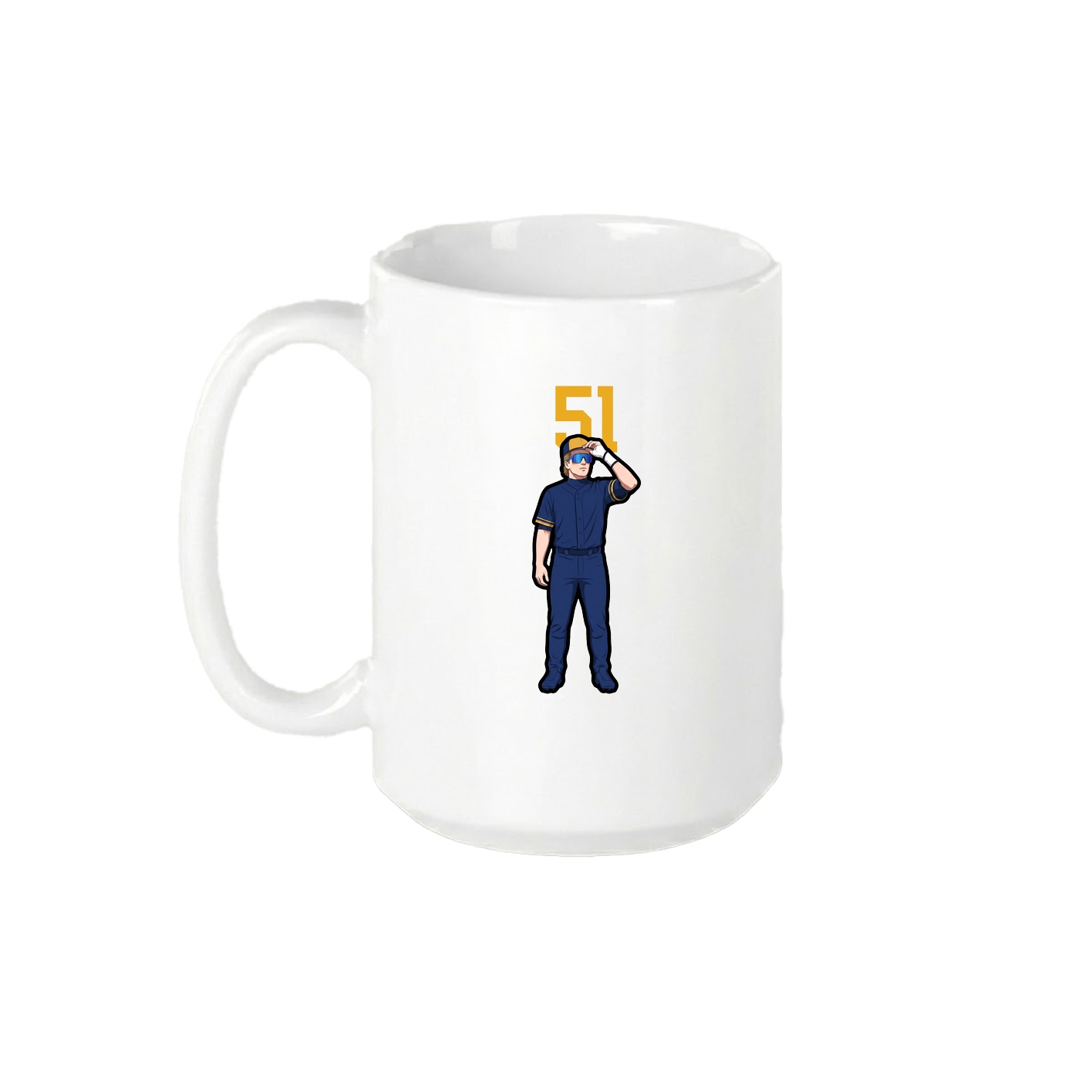 15oz Coffee Mug — Number Top in White