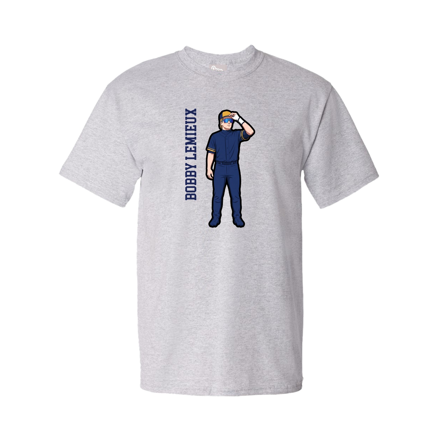 Tee — Name Vertical in Grey