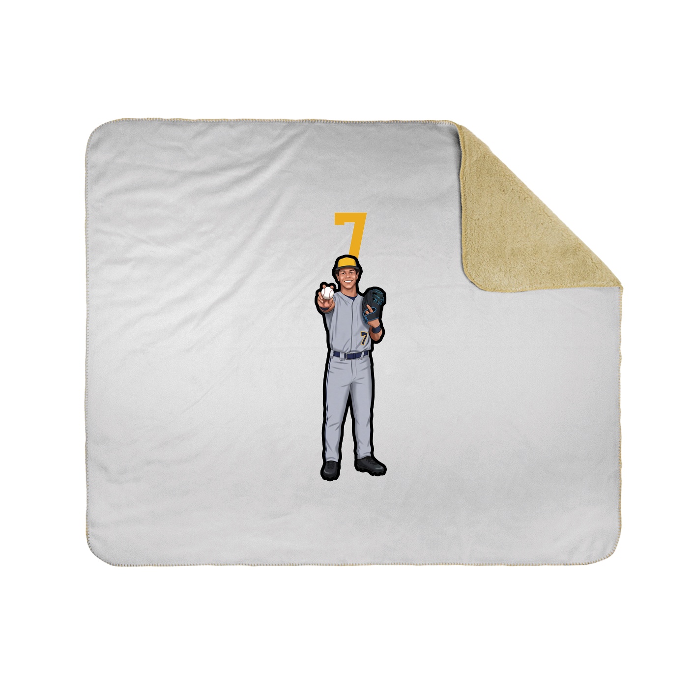 Throw Blanket — Number Top in White