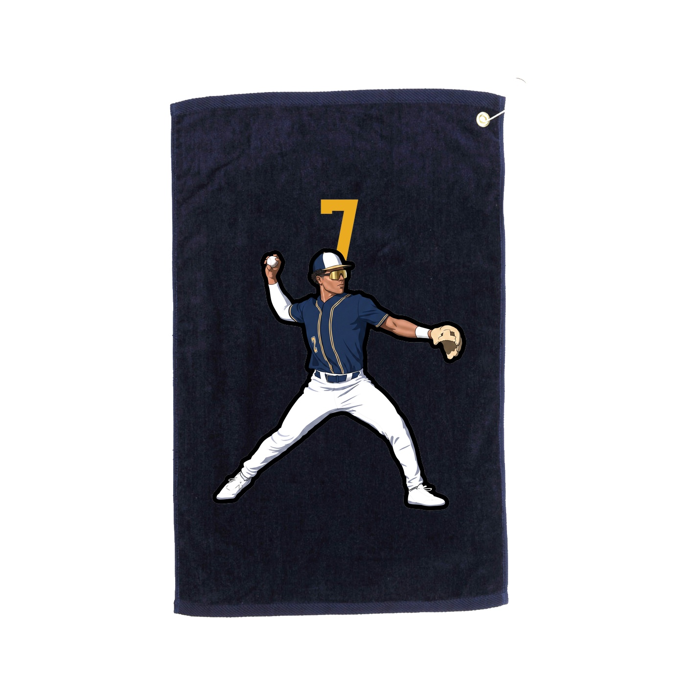 Golf Towel — Number Top in Navy