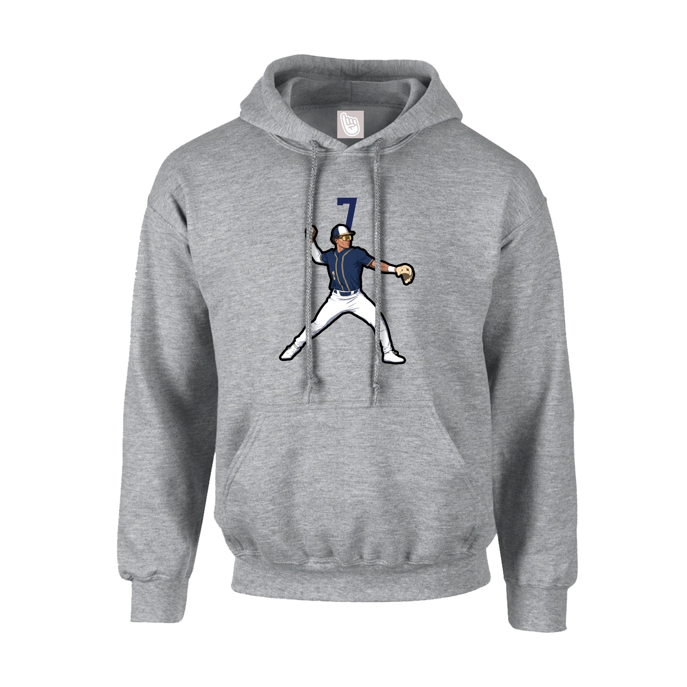 Youth Hoodie — Number Top in Grey