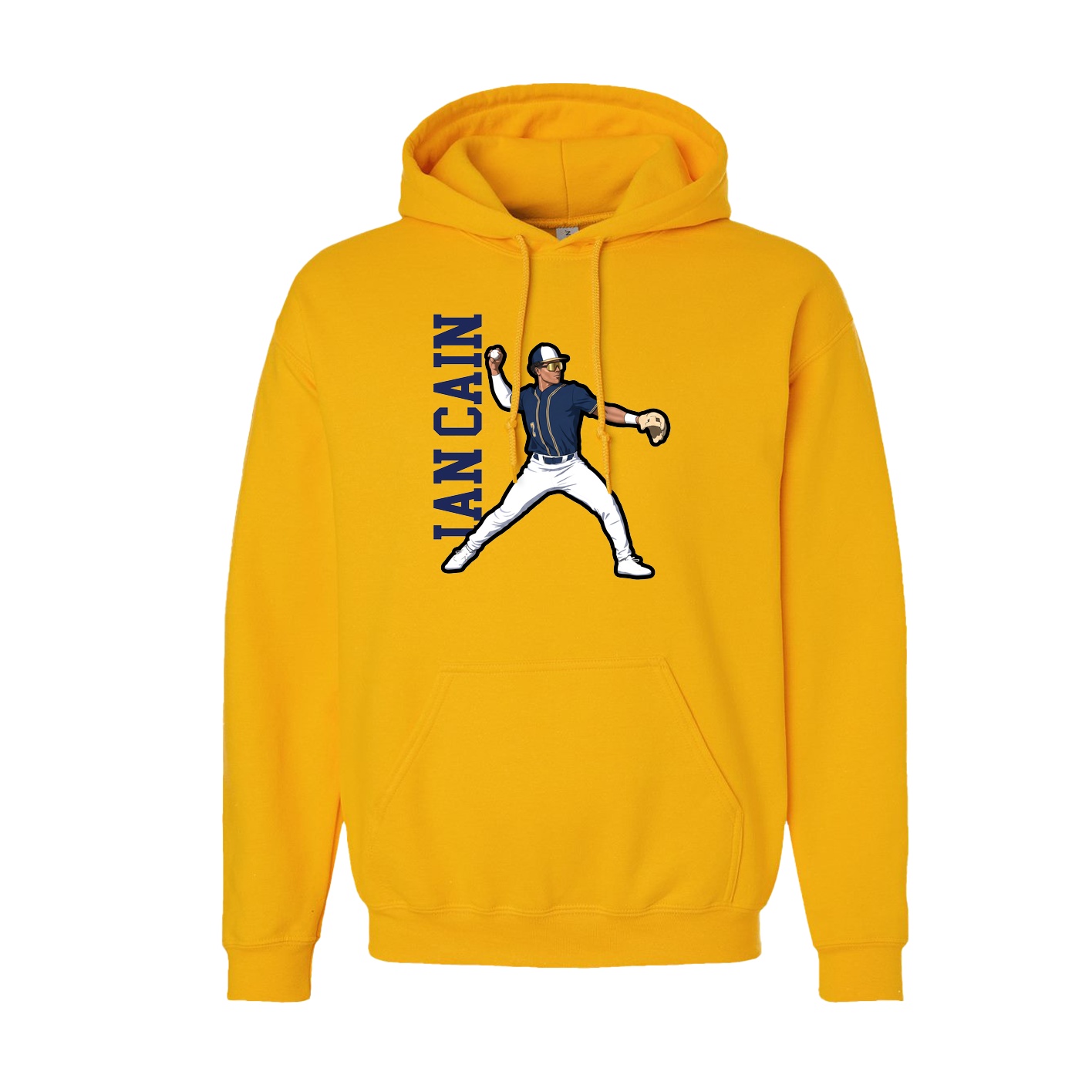 Youth Hoodie — Name Vertical in Gold