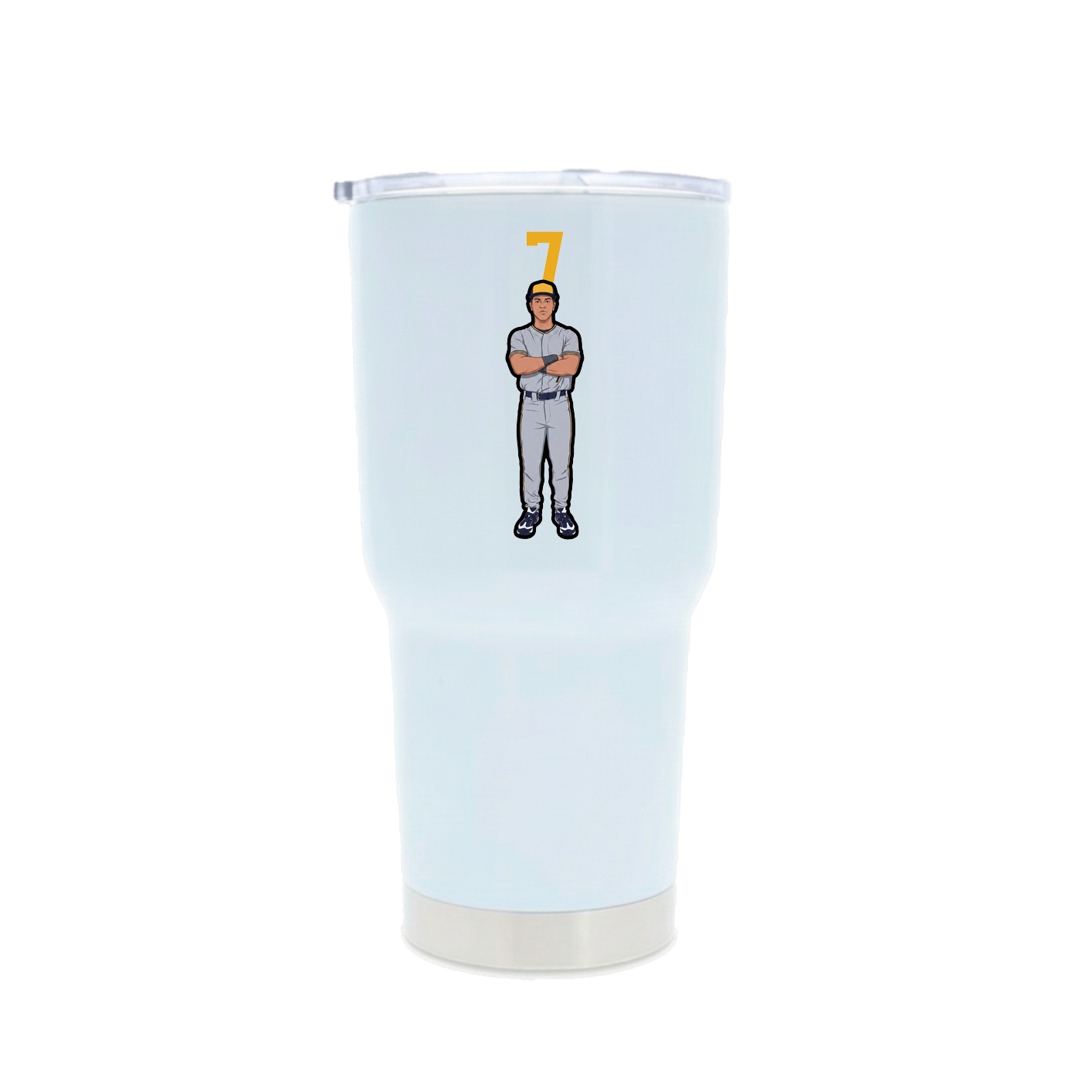 30oz Stainless Steel Tumbler — Number Top in White