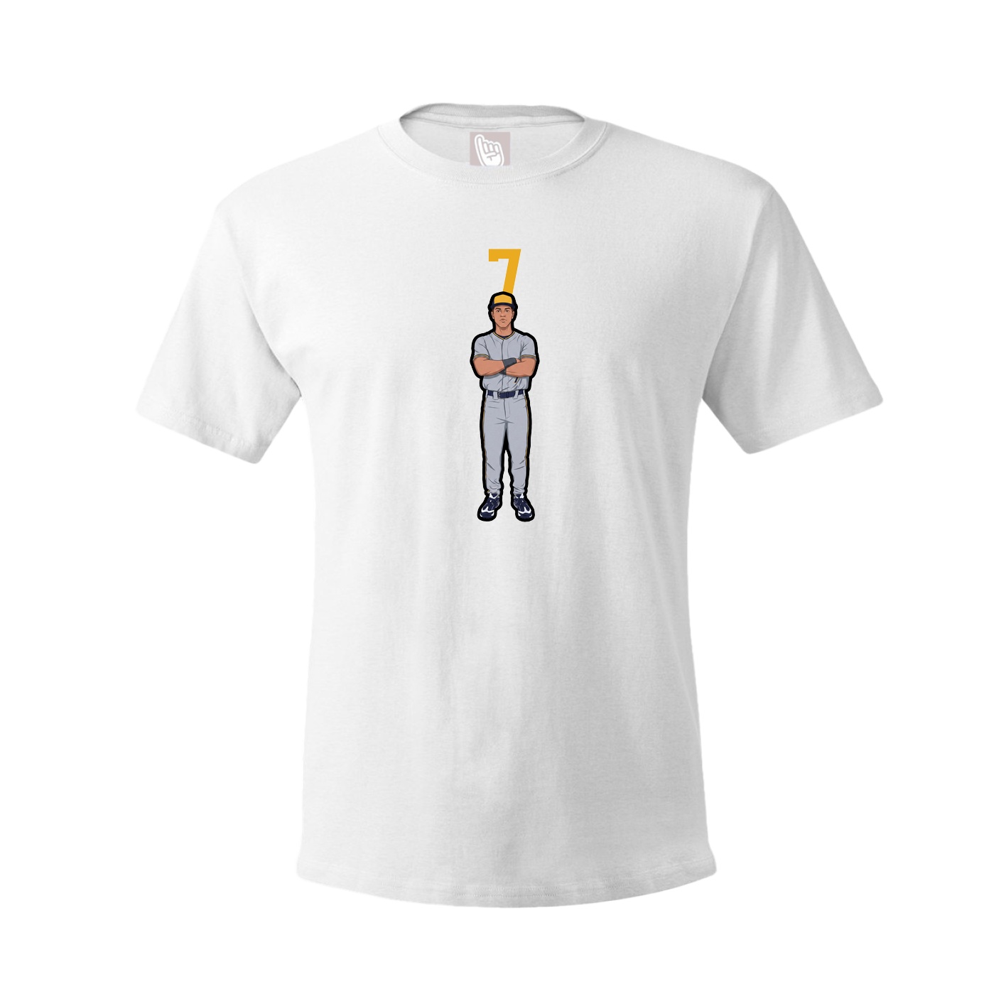 Youth Tee — Number Top in White