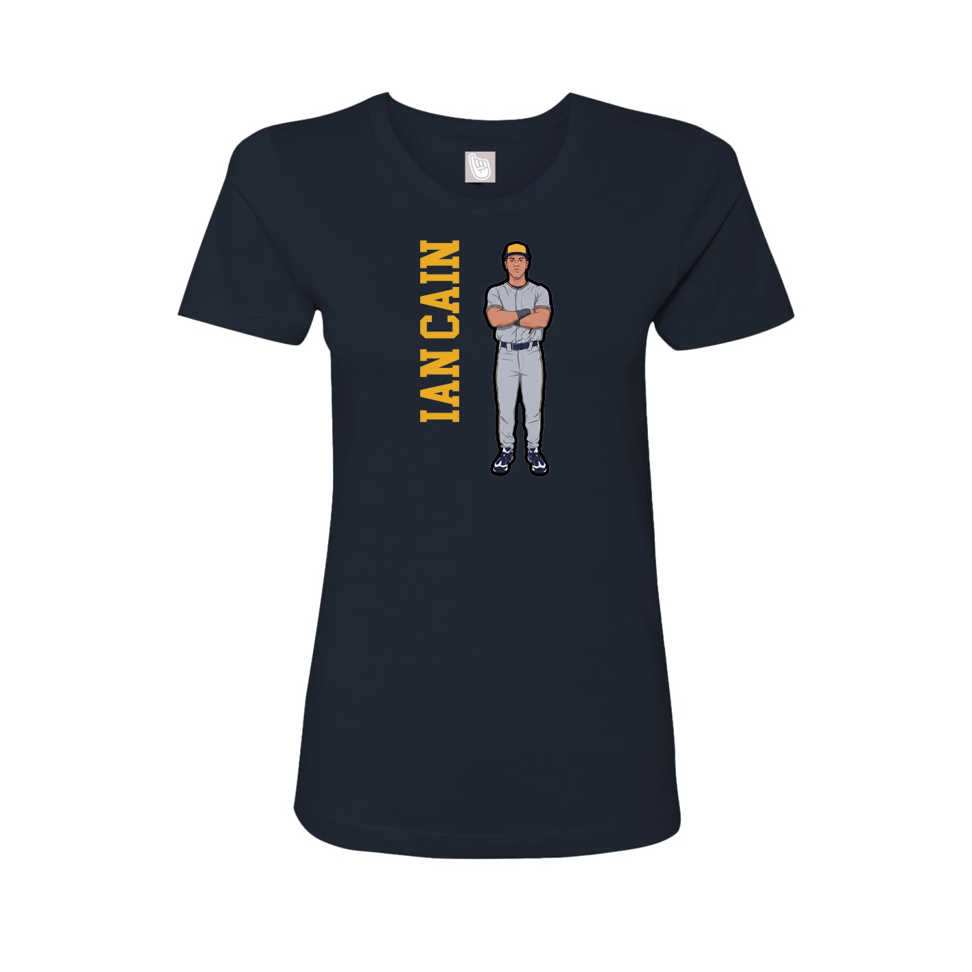 Womens Tee — Name Vertical in Navy