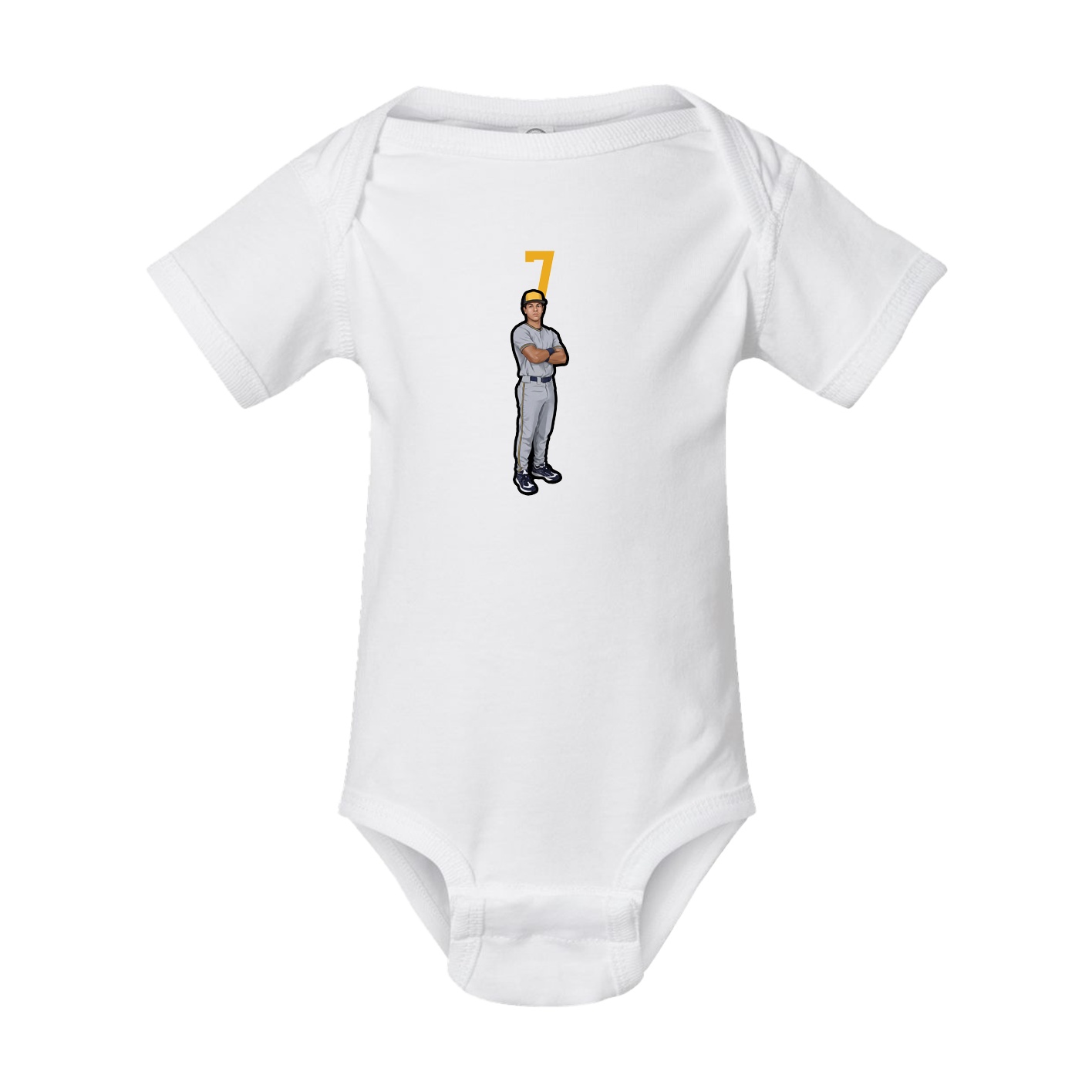 Baby Onesie — Number Top in White