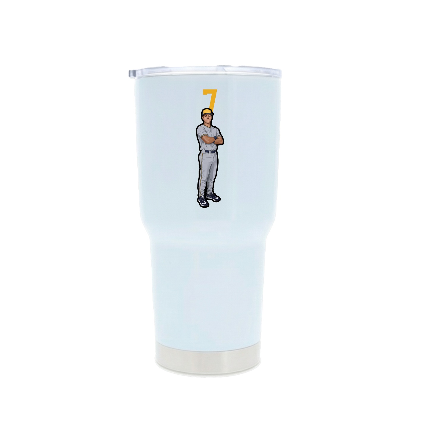 30oz Stainless Steel Tumbler — Number Top in White
