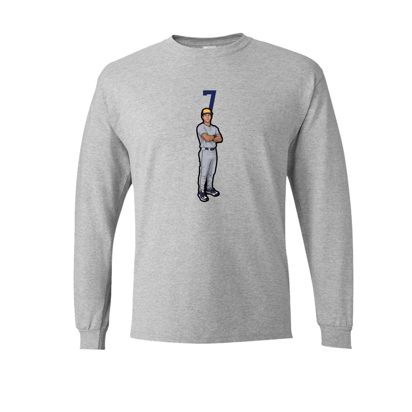Long Sleeve Tee — Number Top in Grey