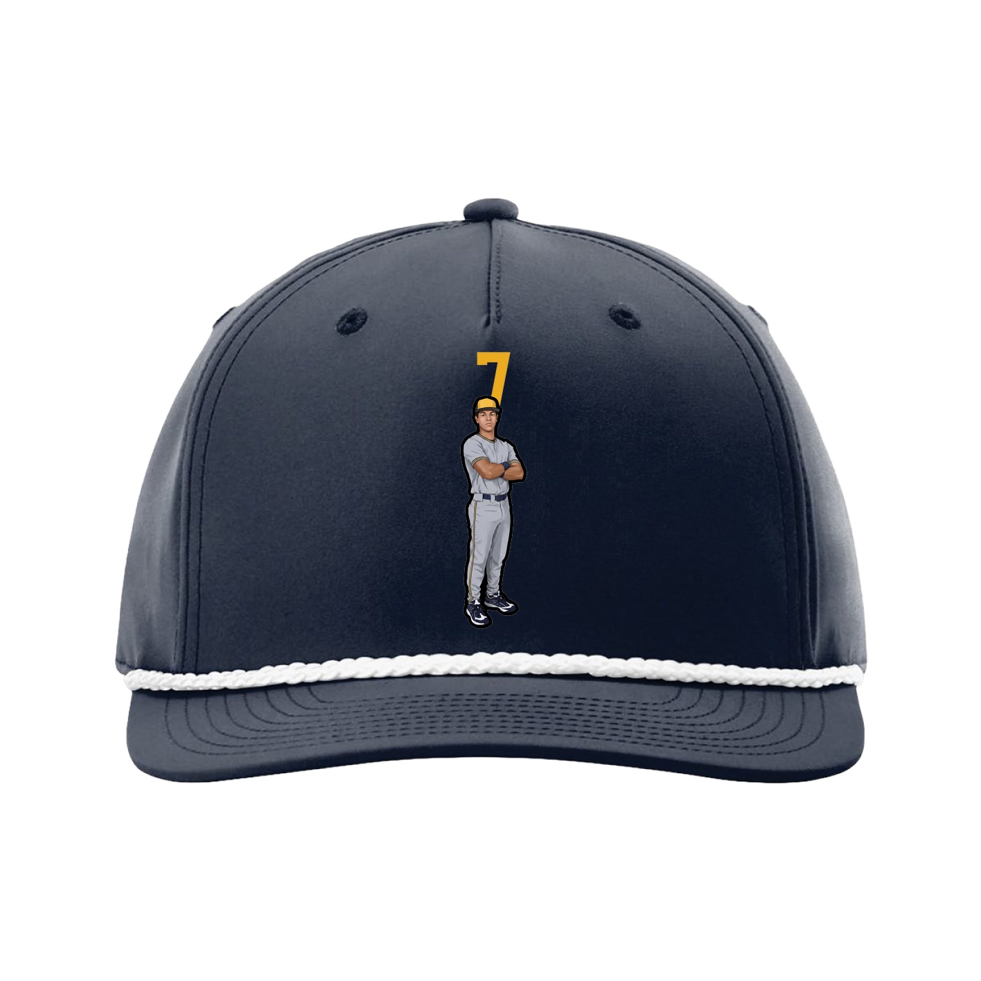 Five-Panel Classic Rope Cap — Number Top in Navy