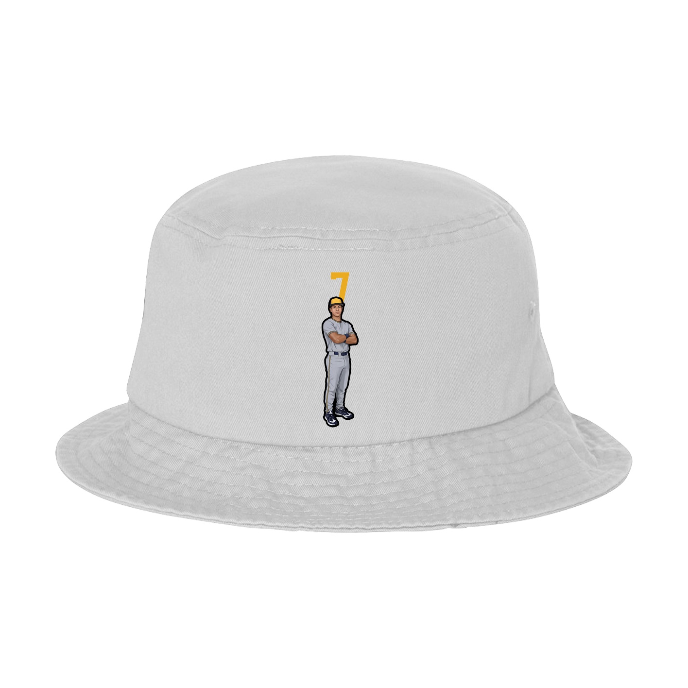 Bucket Cap — Number Top in White