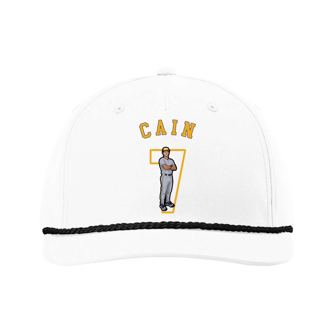 Five-Panel Classic Rope Cap — Shirsey Arch in White