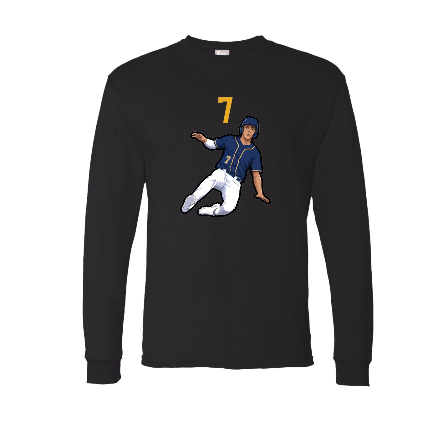 Long Sleeve Tee — Number Top in Black