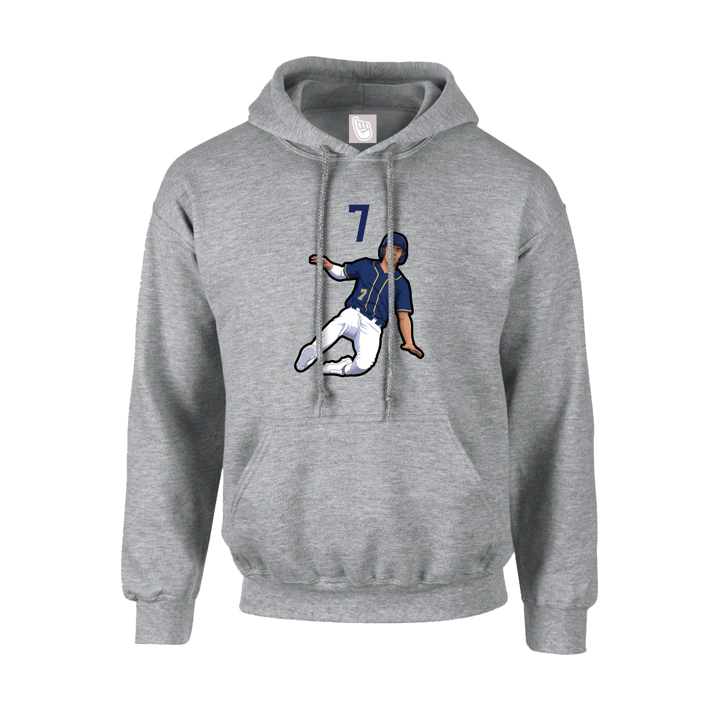 Youth Hoodie — Number Top in Grey