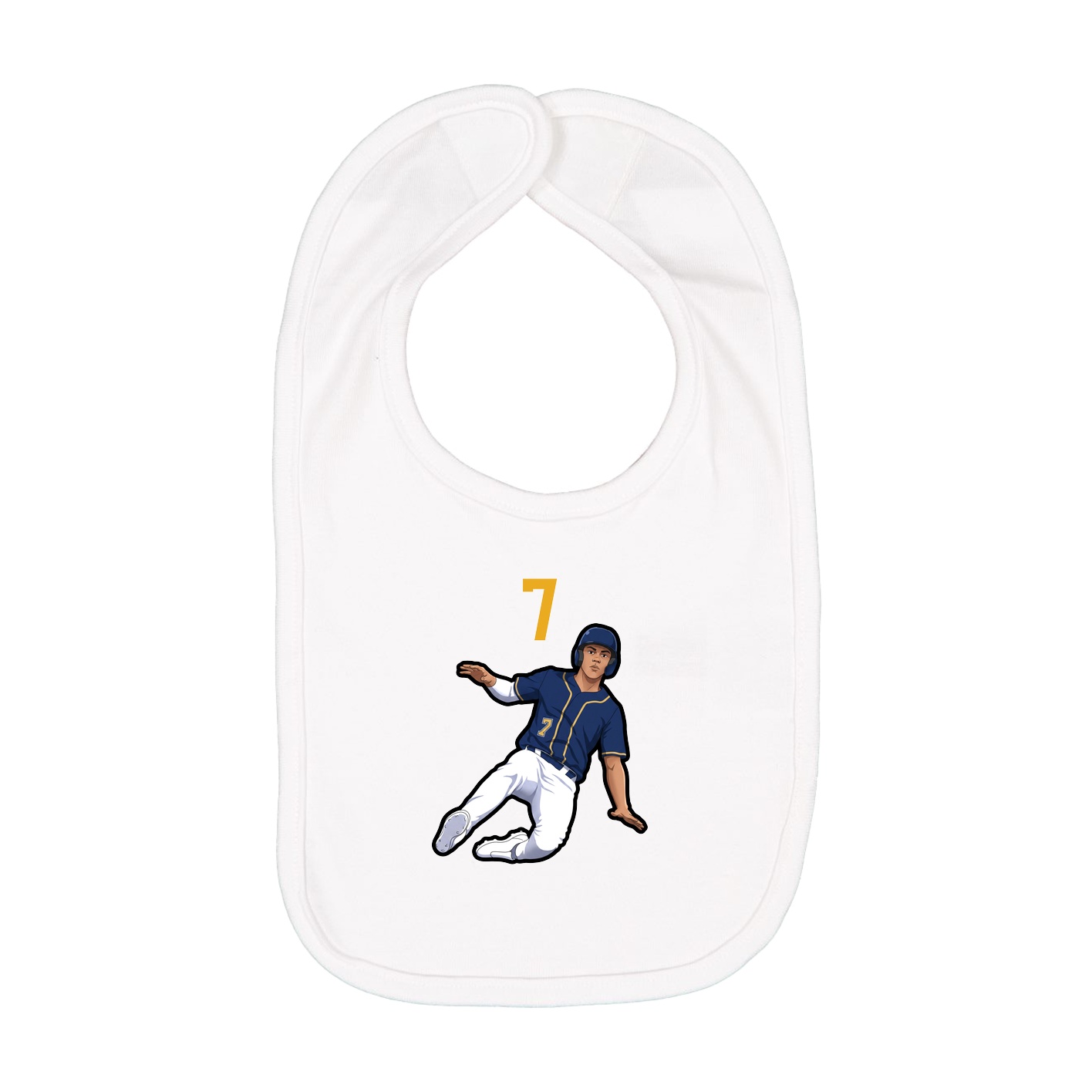 Infant Bib — Number Top in White