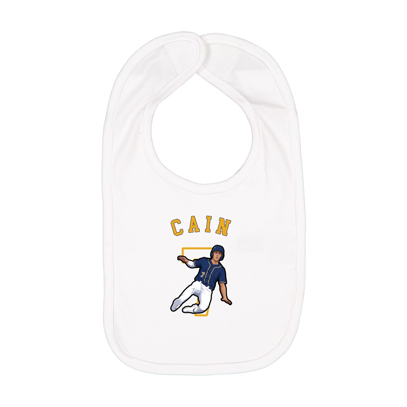 Infant Bib — Shirsey Arch in White