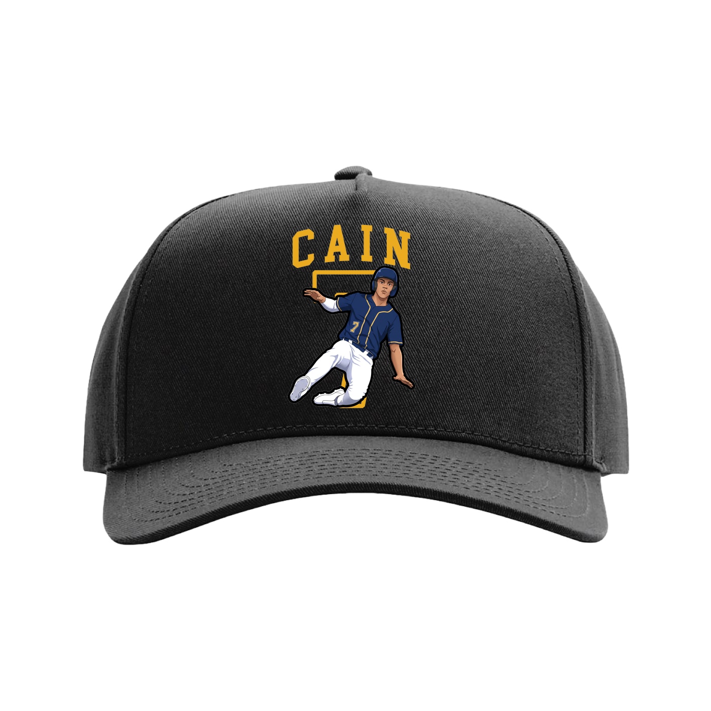 Full Fabric Five-Panel Champ Cap — Shirsey in Black