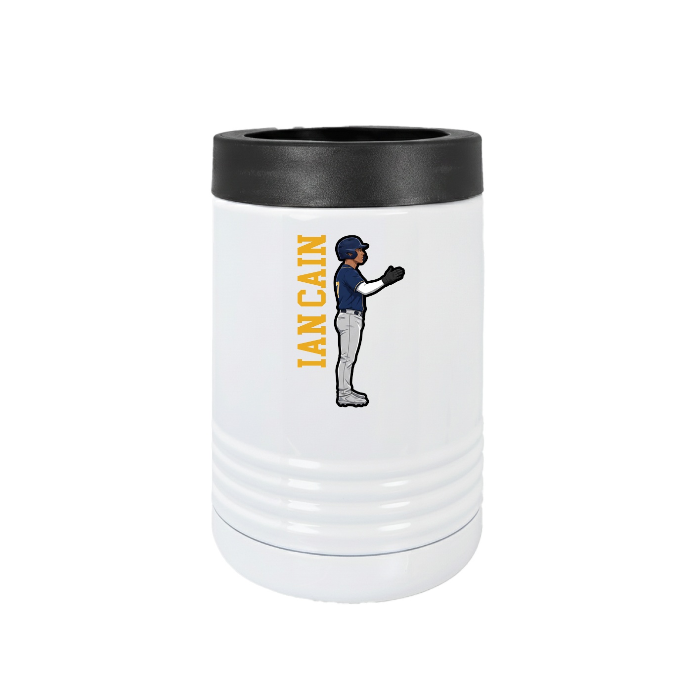 Beverage Holder — Name Vertical in White