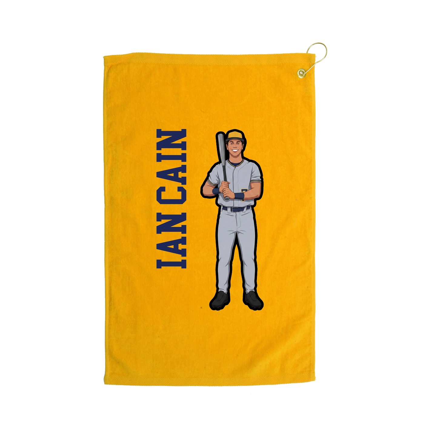 Golf Towel — Name Vertical in Gold