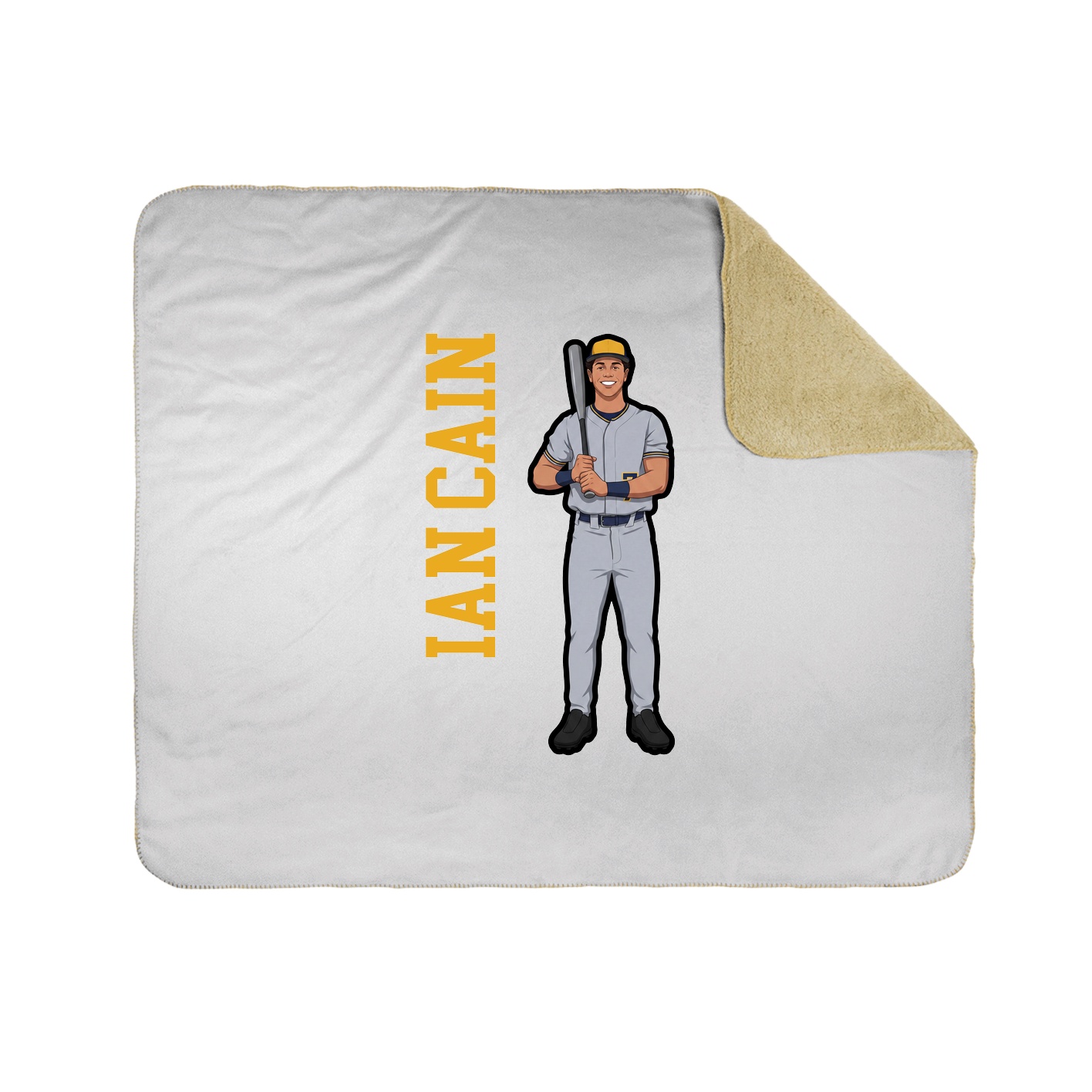 Throw Blanket — Name Vertical in White