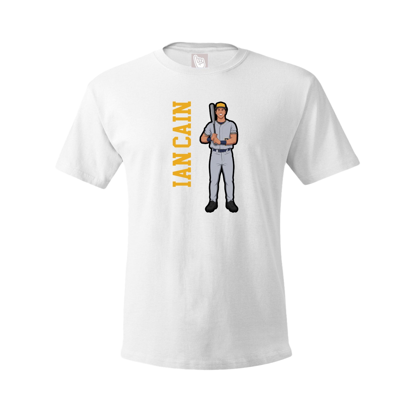 Tee — Name Vertical in White