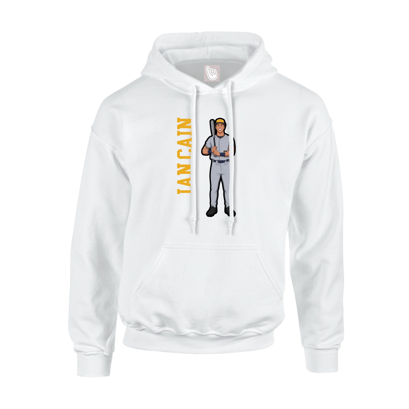 Hoodie — Name Vertical in White