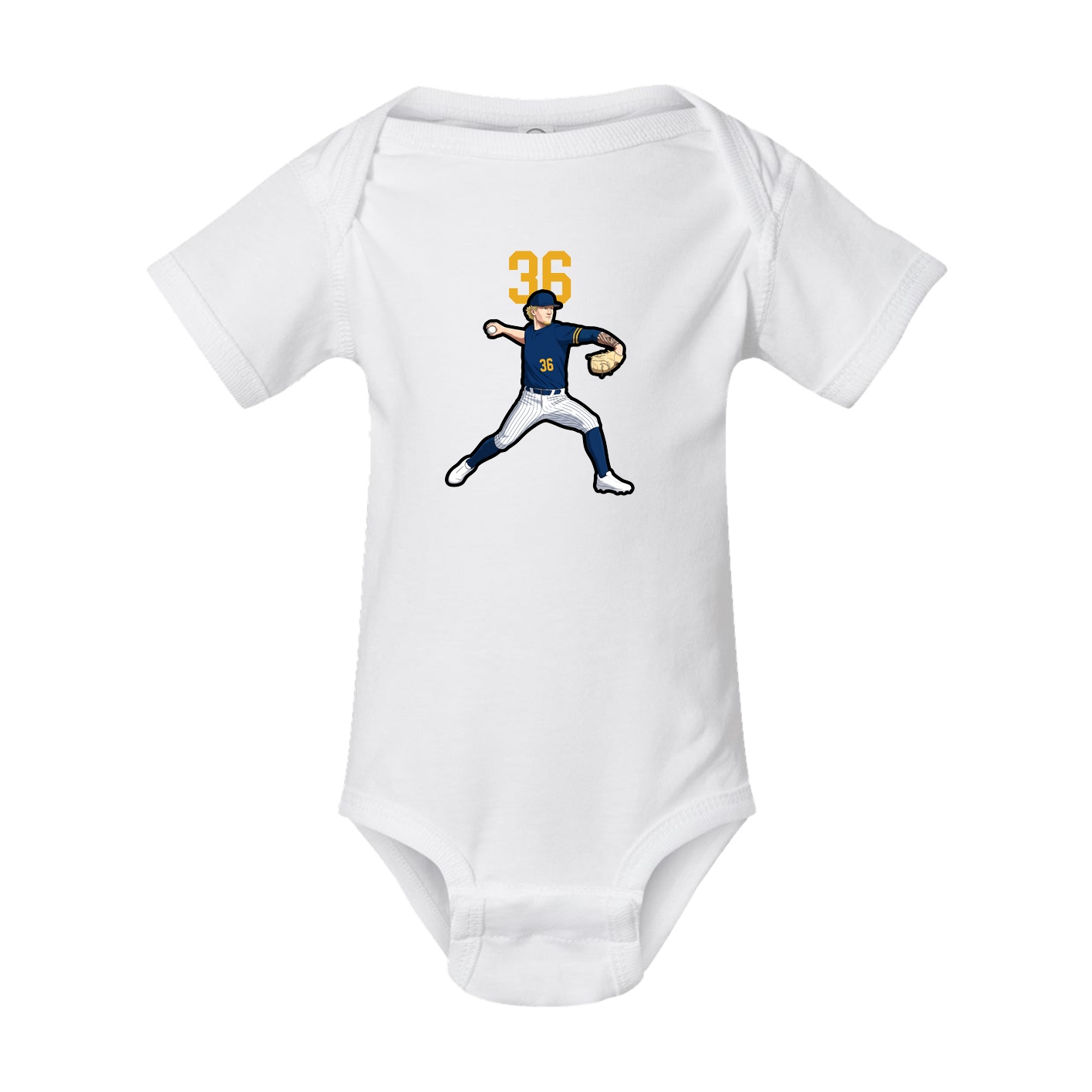 Baby Onesie — Number Top in White