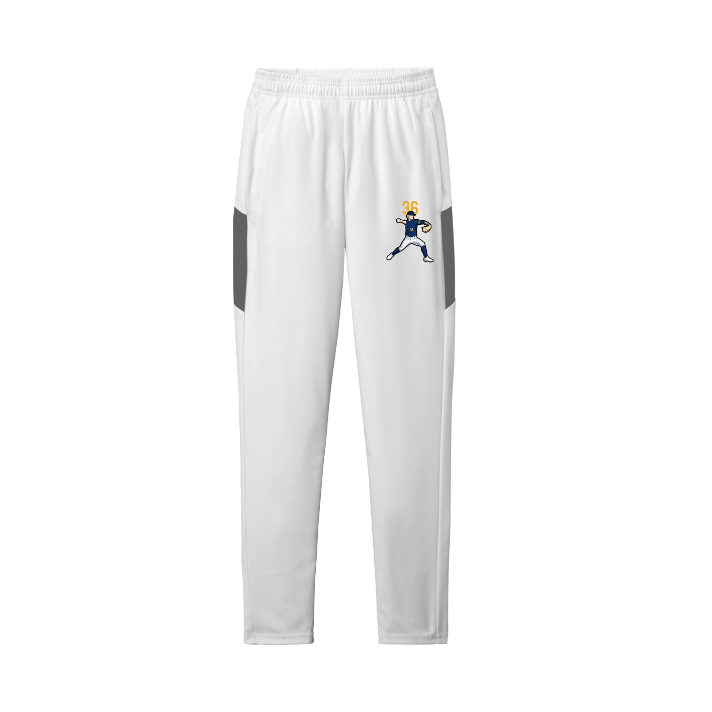 Team Travel Pant — Number Top in White/Grey