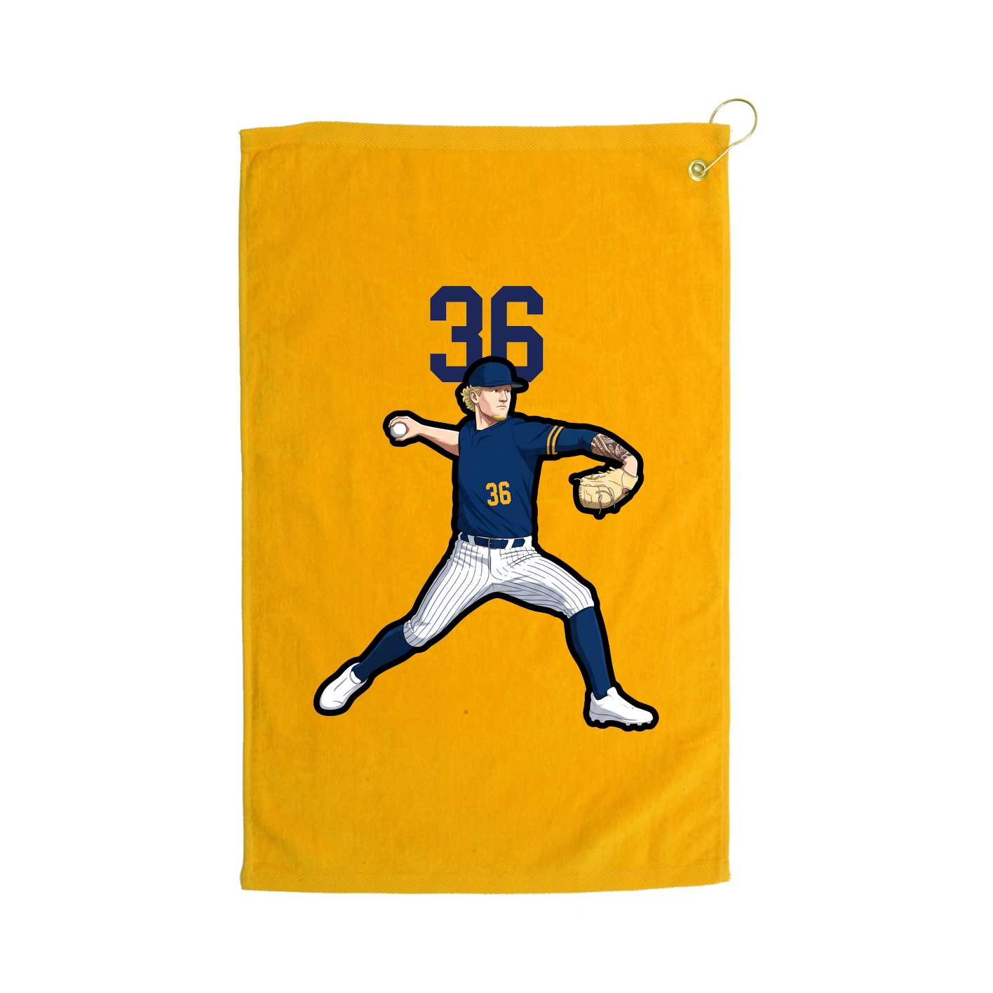 Golf Towel — Number Top in Gold