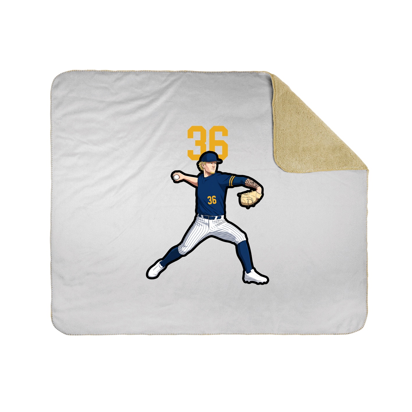 Throw Blanket — Number Top in White