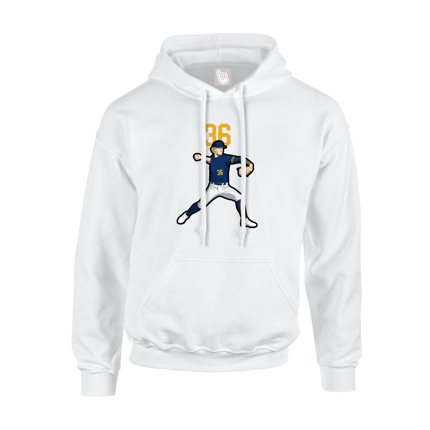 Hoodie — Number Top in White