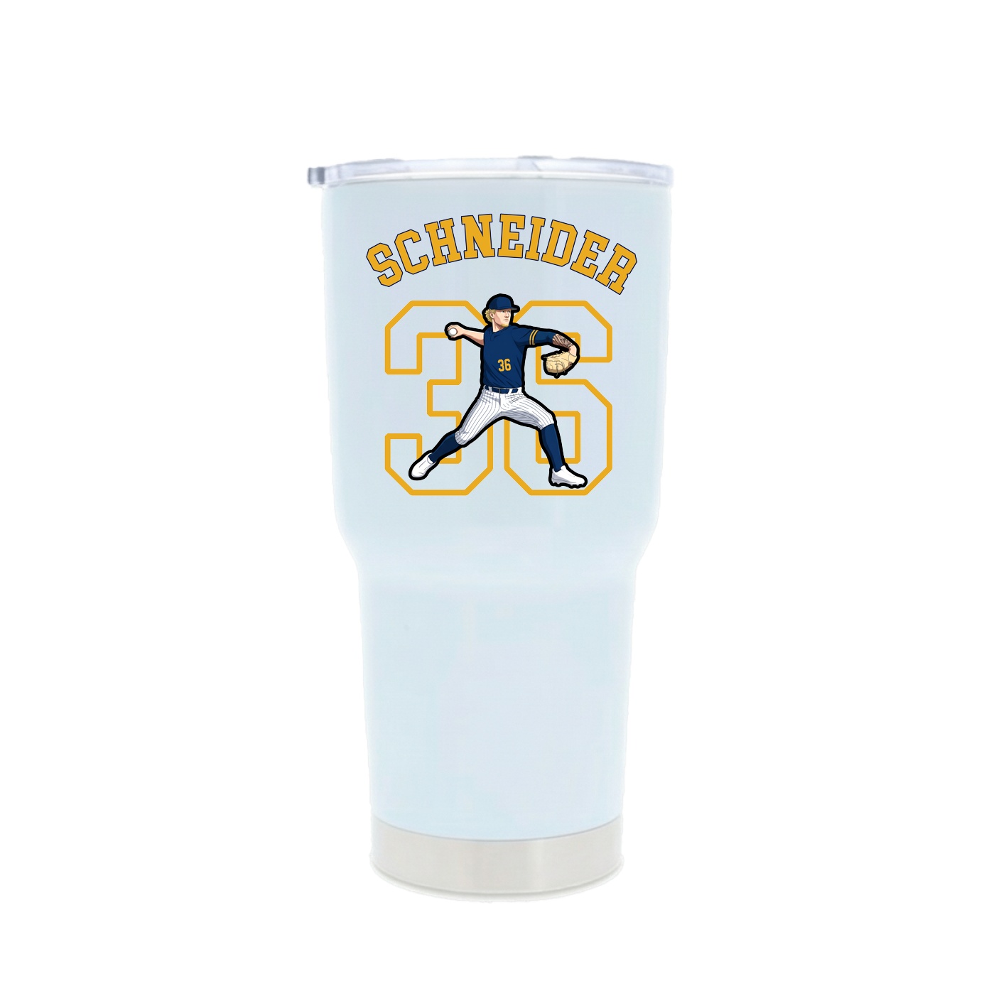30oz Stainless Steel Tumbler — Shirsey Arch in White