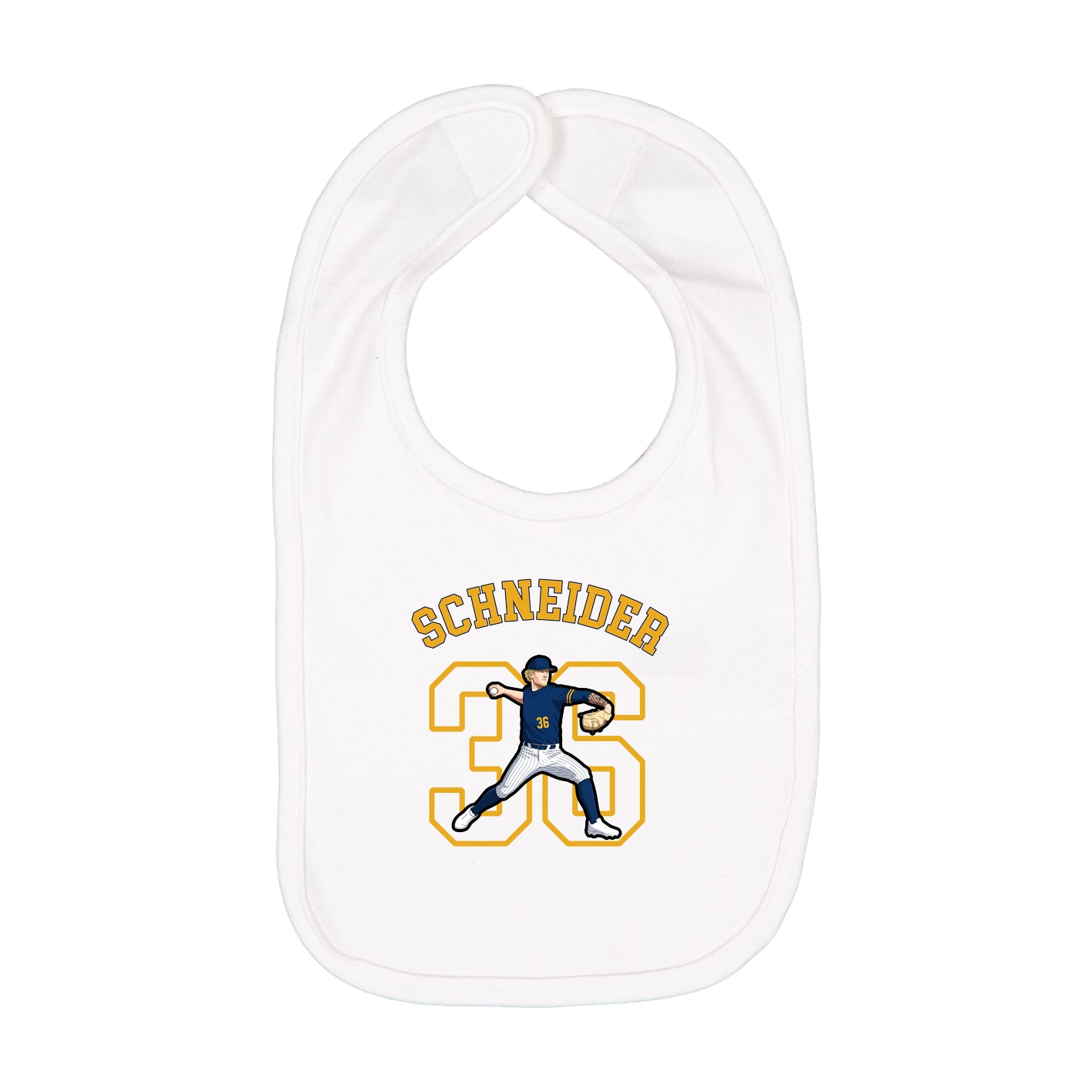 Infant Bib — Shirsey Arch in White