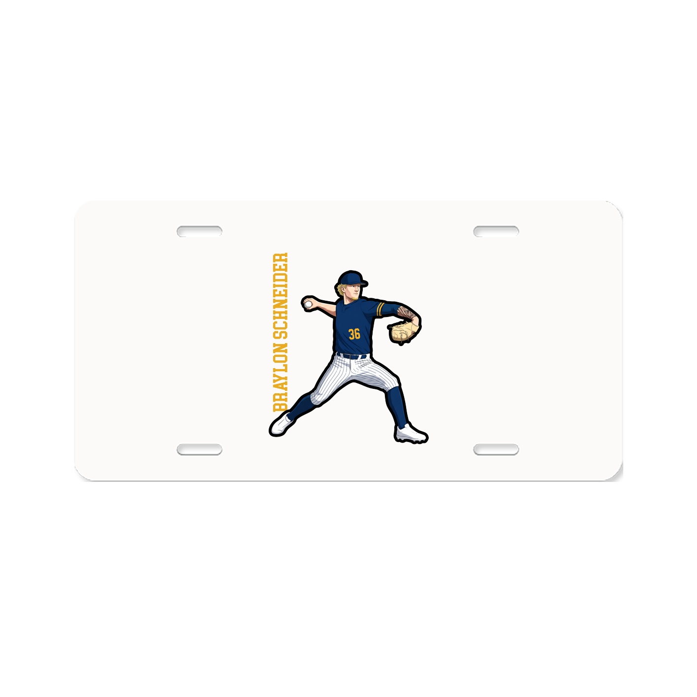 License Plate — Name Vertical in Classic