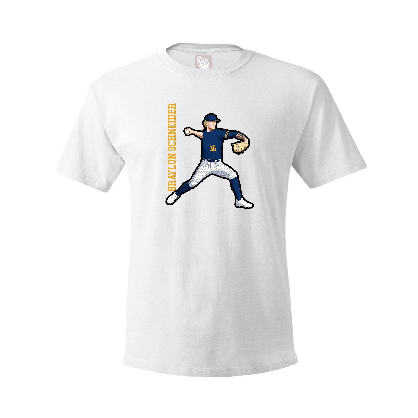Tee — Name Vertical in White