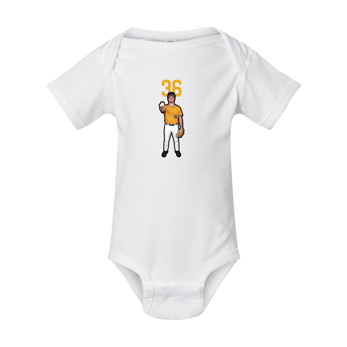 Baby Onesie — Number Top in White