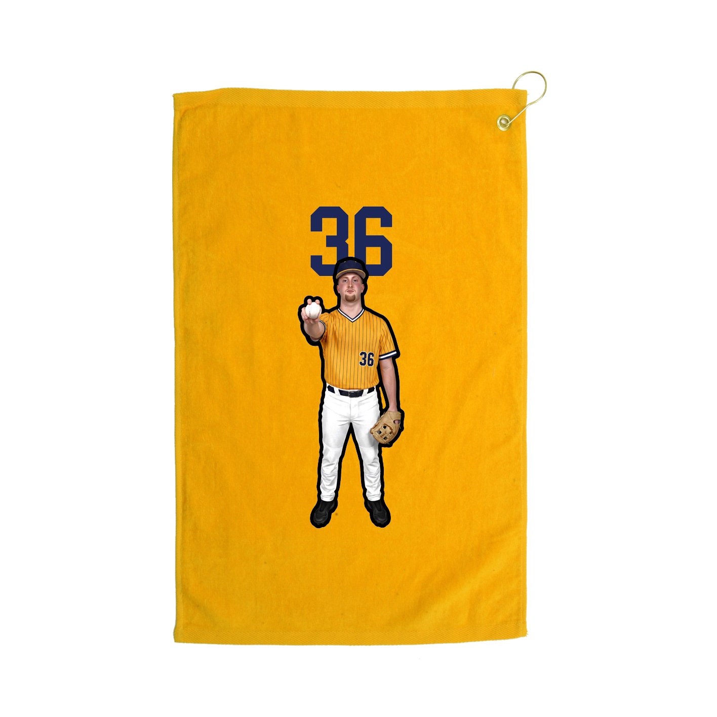 Golf Towel — Number Top in Gold