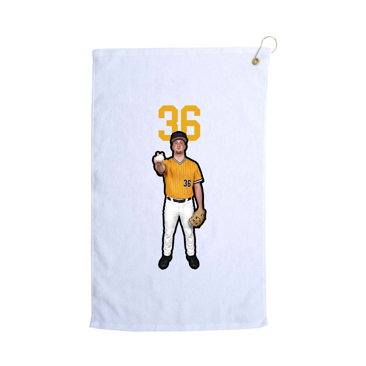 Golf Towel — Number Top in White