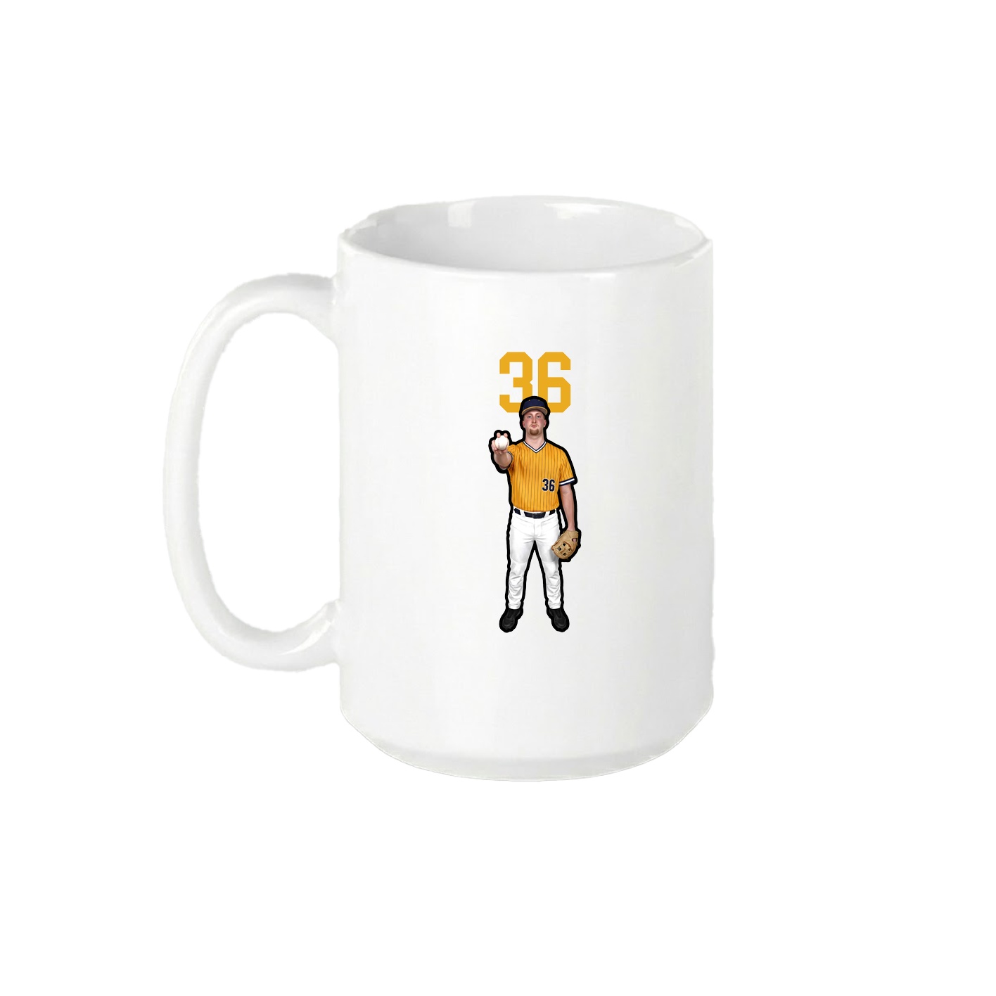 15oz Coffee Mug — Number Top in White