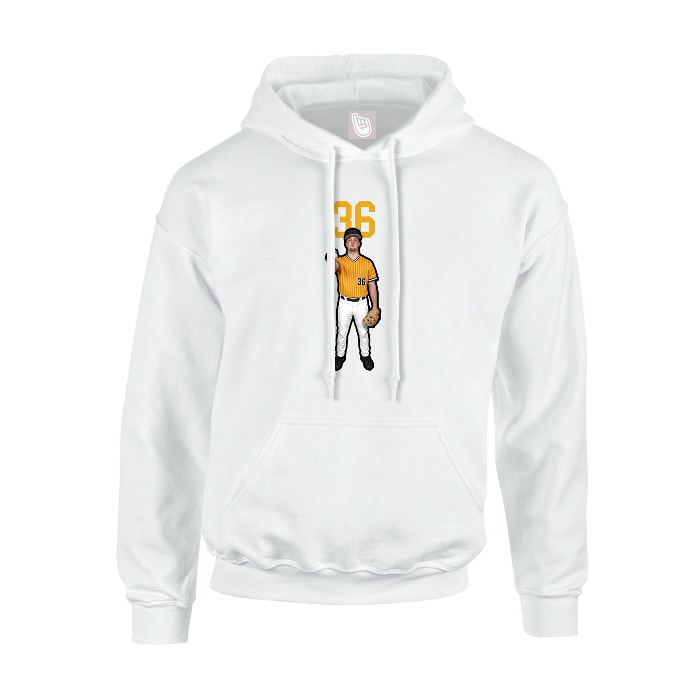 Hoodie — Number Top in White