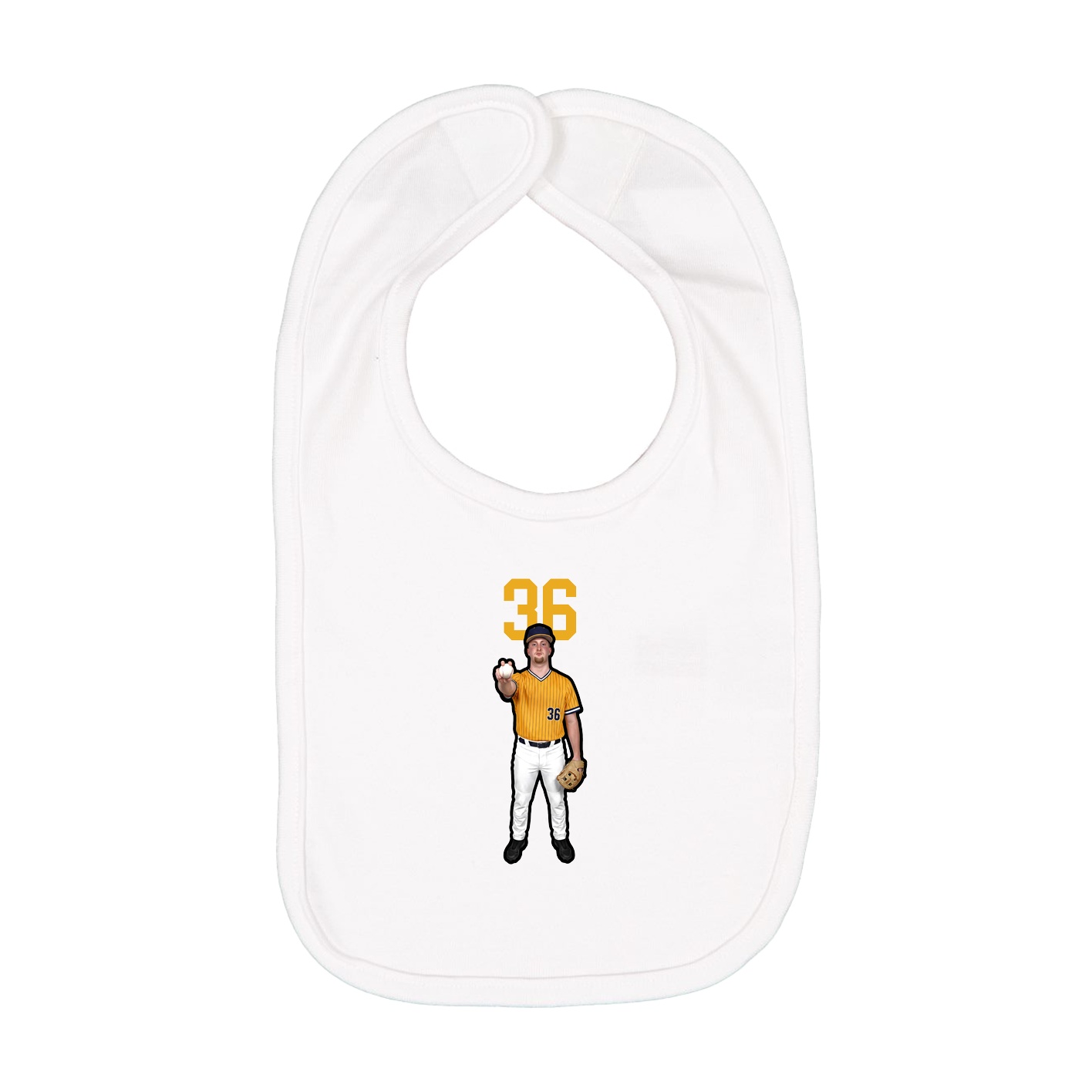 Infant Bib — Number Top in White