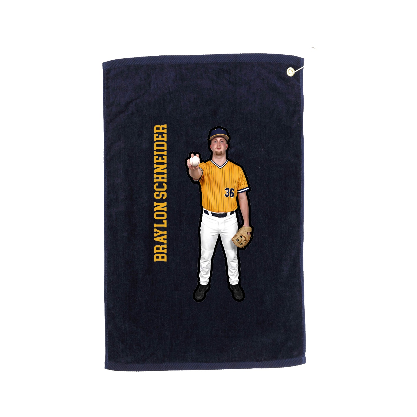 Golf Towel — Name Vertical in Navy