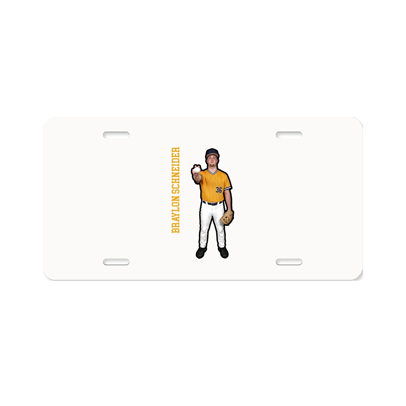 License Plate — Name Vertical in Classic