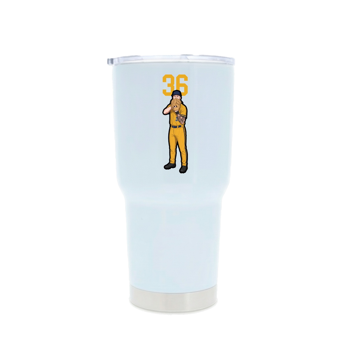 30oz Stainless Steel Tumbler — Number Top in White