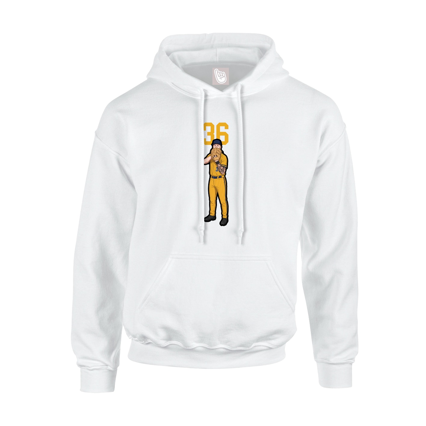 Youth Hoodie — Number Top in White