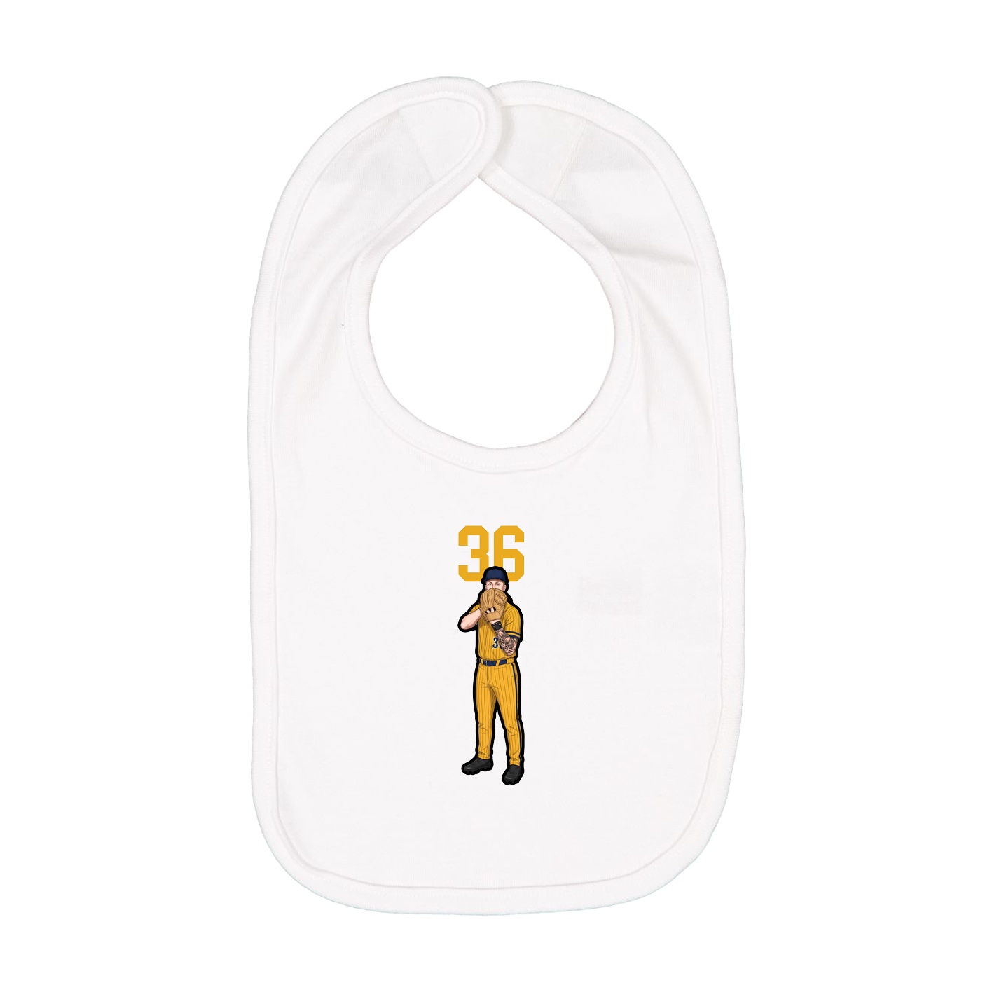 Infant Bib — Number Top in White