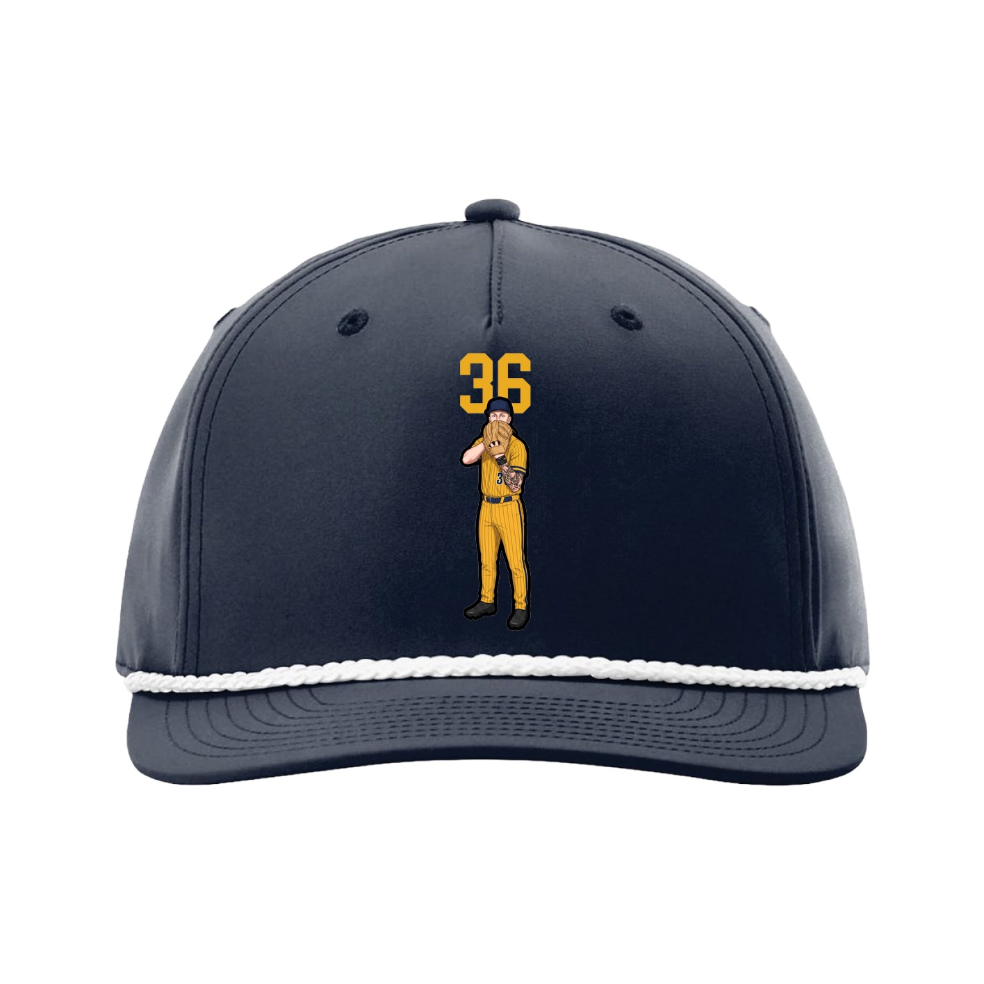 Five-Panel Classic Rope Cap — Number Top in Navy