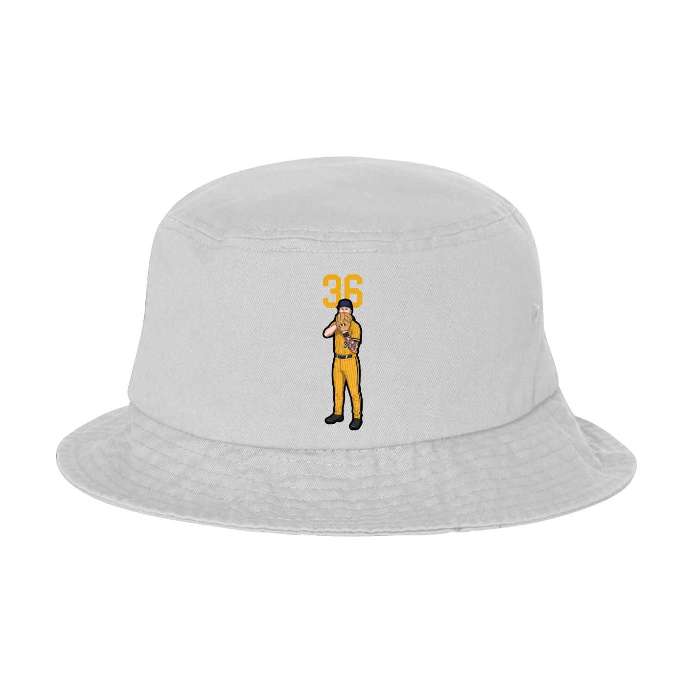 Bucket Cap — Number Top in White