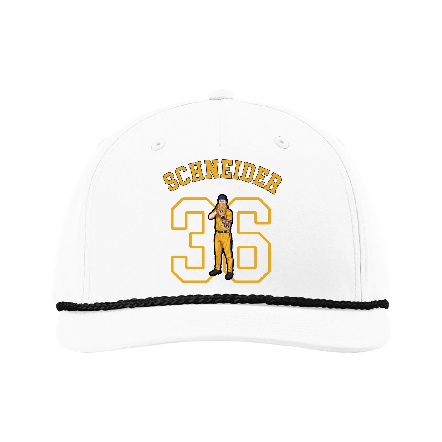 Five-Panel Classic Rope Cap — Shirsey Arch in White