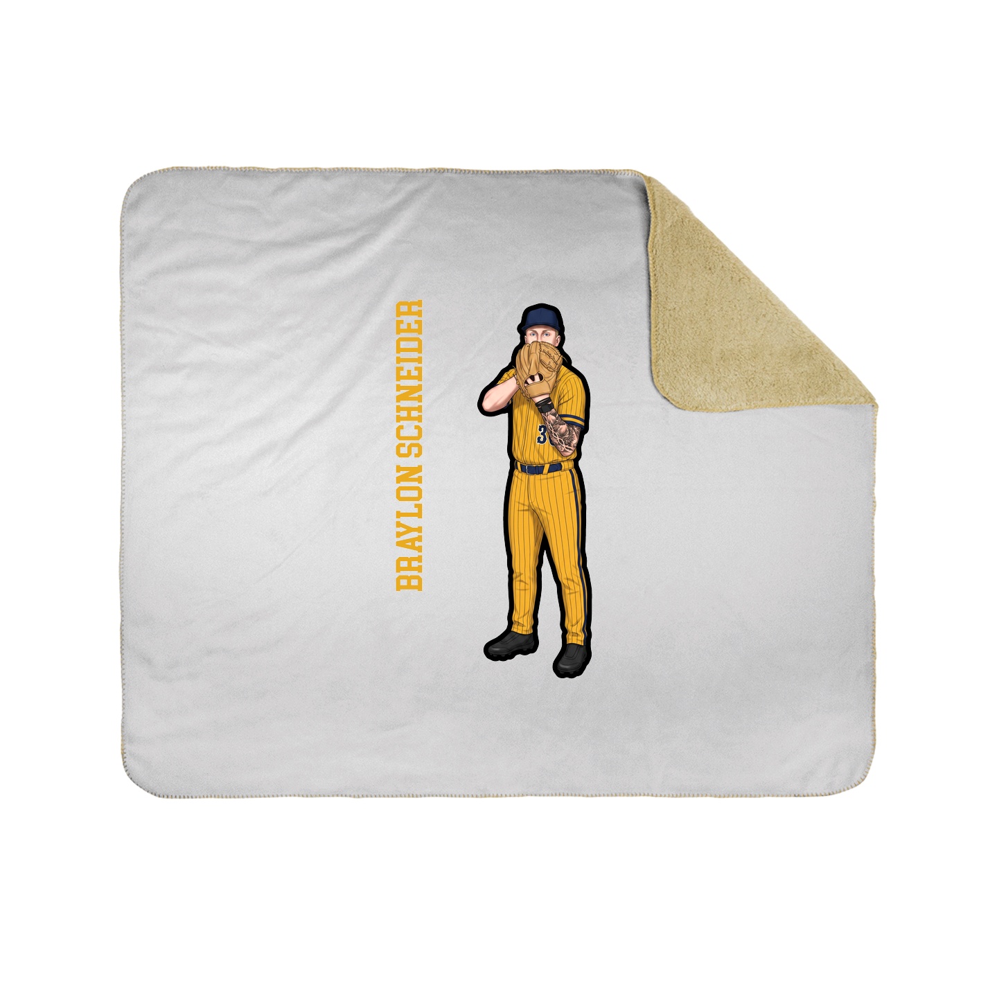 Throw Blanket — Name Vertical in White